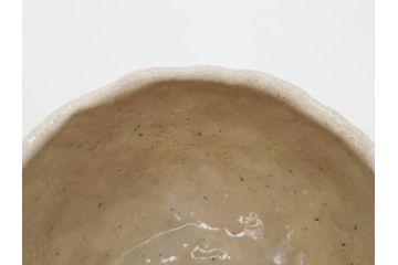 矢野景川　志野茶碗　約12cm　3.9寸　素朴で温かみを感じる抹茶碗(茶器、茶道具、茶陶、三寸九分、和食器、共箱付き)(R-078647)