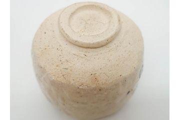 矢野景川　志野茶碗　約12cm　3.9寸　素朴で温かみを感じる抹茶碗(茶器、茶道具、茶陶、三寸九分、和食器、共箱付き)(R-078647)
