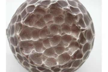 純銀　服部製　茶器揃　在銘作家物　合計972g　槌目模様が魅力的な重厚感のある茶器揃(銀瓶、湯瓶、煎茶道具、服部時計店、シルバー、茶道具、湯沸かし、急須、茶托、和食器、共箱付き、説明書付き)(R-078648)
