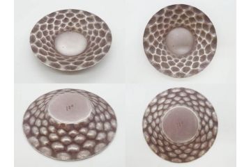 純銀　服部製　茶器揃　在銘作家物　合計972g　槌目模様が魅力的な重厚感のある茶器揃(銀瓶、湯瓶、煎茶道具、服部時計店、シルバー、茶道具、湯沸かし、急須、茶托、和食器、共箱付き、説明書付き)(R-078648)