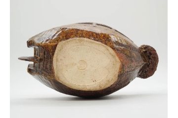 伊東陶山　高さ約20cm　細部まで丁寧に作られた宝舟(商売繁盛、宝船、縁起物、帆船、七福神、八仙、置物、オブジェ、共箱付き)(R-078649)