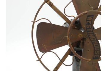 ジャンク品　アメリカ　Westinghouse(ウェスティングハウス)　レトロな雰囲気が漂う扇風機(ファン、ディスプレイ、ELECTRIC、4枚羽、98926A、箱付き)(R-078650)