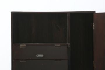 和製アンティーク　落ち着きのある空間作りにおすすめのパタパタ下駄箱(シューズボックス、靴箱、収納棚、戸棚、キャビネット)(R-078660)