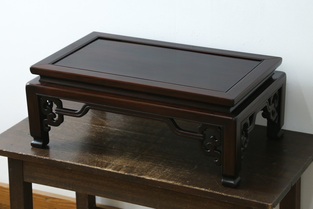 和製アンティーク　指物工芸家具　総紫檀(シタン)材　和の雰囲気づくりにおすすめの花台　(R-078661)