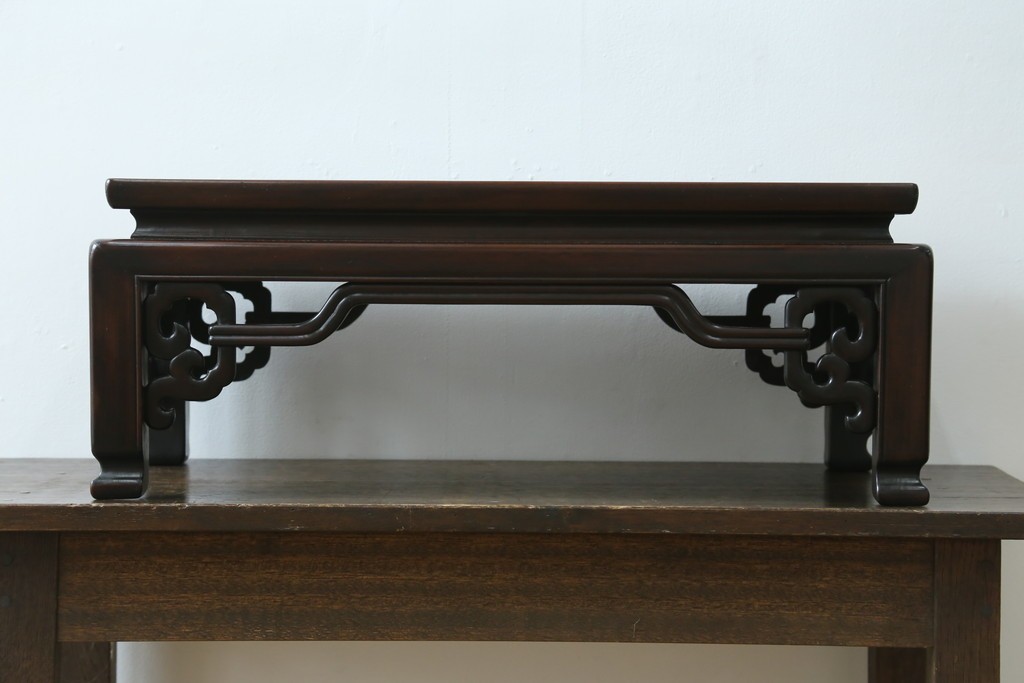 和製アンティーク　指物工芸家具　総紫檀(シタン)材　和の雰囲気づくりにおすすめの花台　(R-078661)