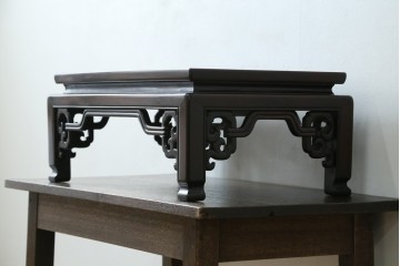 和製アンティーク　指物工芸家具　総紫檀(シタン)材　和の雰囲気づくりにおすすめの花台　(R-078661)