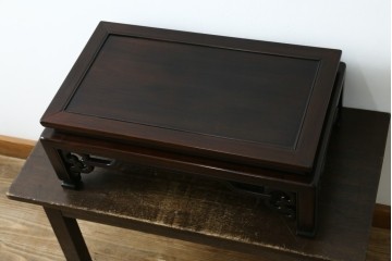 和製アンティーク　指物工芸家具　総紫檀(シタン)材　和の雰囲気づくりにおすすめの花台　(R-078661)