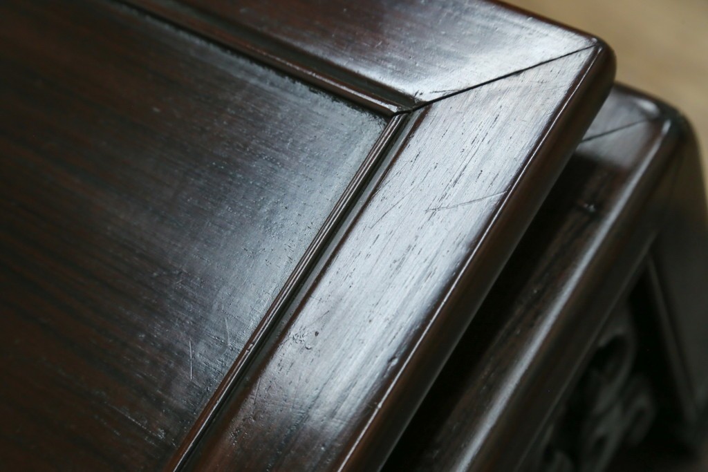 和製アンティーク　指物工芸家具　総紫檀(シタン)材　和の雰囲気づくりにおすすめの花台　(R-078661)