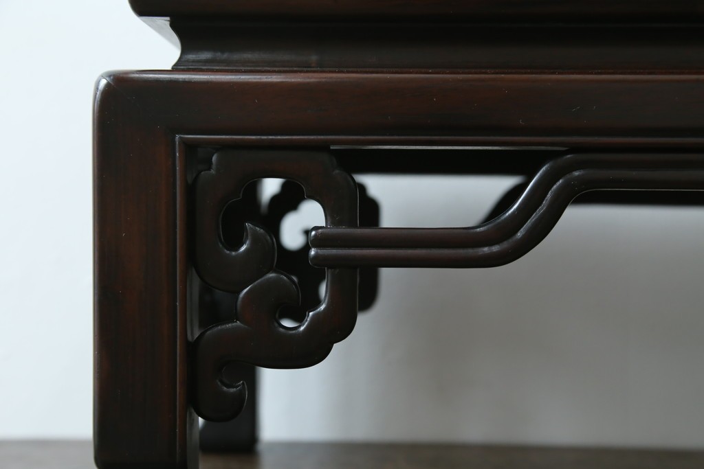 和製アンティーク　指物工芸家具　総紫檀(シタン)材　和の雰囲気づくりにおすすめの花台　(R-078661)