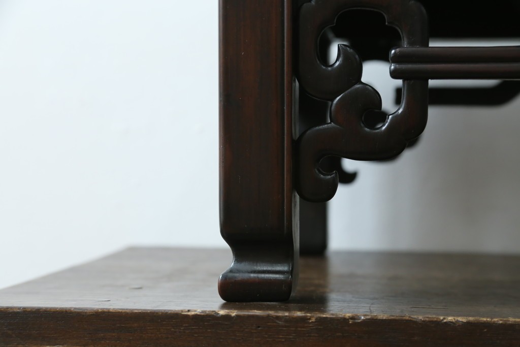 和製アンティーク　指物工芸家具　総紫檀(シタン)材　和の雰囲気づくりにおすすめの花台　(R-078661)