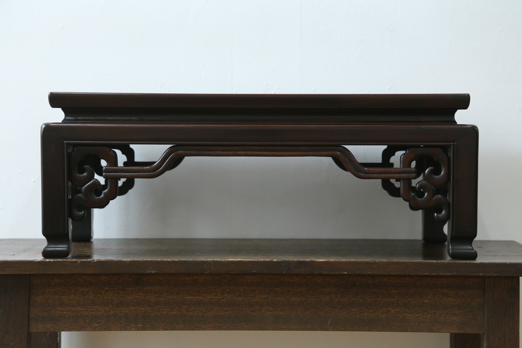 和製アンティーク　指物工芸家具　総紫檀(シタン)材　和の雰囲気づくりにおすすめの花台　(R-078661)