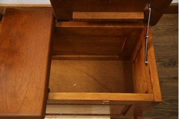 中古　美品　伝統木芸士　石橋武士作　欅(ケヤキ)材　上質な和の空間づくりに活躍する2人掛けベンチ(板座チェア、椅子、イス)(定価約16万5千円)(R-078665)