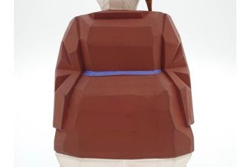 大正　春日有職　奈良人形師 染川宗進　一刀彫　尉(おじいさん)高さ約23cm/姥(おばあさん)高さ約21cm　繊細に絵付けされた高砂人形2体セット(縁起物、夫婦円満、長寿、共箱付き)(R-078686)　