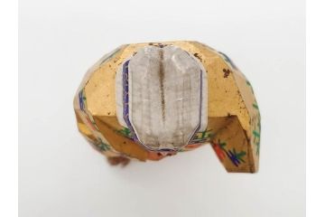 大正　春日有職　奈良人形師 染川宗進　一刀彫　尉(おじいさん)高さ約23cm/姥(おばあさん)高さ約21cm　繊細に絵付けされた高砂人形2体セット(縁起物、夫婦円満、長寿、共箱付き)(R-078686)　