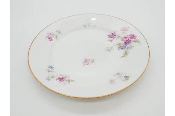 ビンテージ　フランス　PILLIVUYT(ピリヴィッツ)　MEHUN(メアン)　淡い色調で描かれた花のデザインが上品なプレート5枚セット(ピリヴュイ、花柄、フラワー、金彩、磁器、食器、皿、中皿、洋食器、ヴィンテージ)(R-078687)