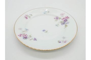 ビンテージ　フランス　PILLIVUYT(ピリヴィッツ)　MEHUN(メアン)　淡い色調で描かれた花のデザインが上品なプレート5枚セット(ピリヴュイ、花柄、フラワー、金彩、磁器、食器、皿、中皿、洋食器、ヴィンテージ)(R-078687)