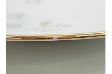 ビンテージ　フランス　PILLIVUYT(ピリヴィッツ)　MEHUN(メアン)　淡い色調で描かれた花のデザインが上品なプレート5枚セット(ピリヴュイ、花柄、フラワー、金彩、磁器、食器、皿、中皿、洋食器、ヴィンテージ)(R-078687)