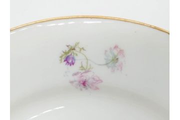 ビンテージ　フランス　PILLIVUYT(ピリヴィッツ)　MEHUN(メアン)　淡い色調で描かれた花のデザインが上品なプレート6枚セット(ピリヴュイ、花柄、フラワー、金彩、磁器、食器、皿、中皿、洋食器、ヴィンテージ)(R-078688)