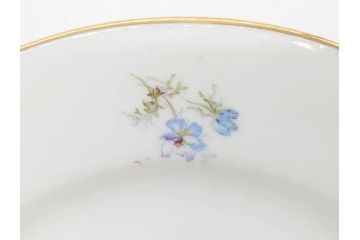 ビンテージ　フランス　PILLIVUYT(ピリヴィッツ)　MEHUN(メアン)　淡い色調で描かれた花のデザインが上品なプレート6枚セット(ピリヴュイ、花柄、フラワー、金彩、磁器、食器、皿、中皿、洋食器、ヴィンテージ)(R-078688)