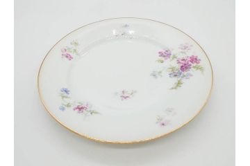 ビンテージ　フランス　PILLIVUYT(ピリヴィッツ)　MEHUN(メアン)　淡い色調で描かれた花のデザインが上品なプレート6枚セット(ピリヴュイ、花柄、フラワー、金彩、磁器、食器、皿、中皿、洋食器、ヴィンテージ)(R-078688)