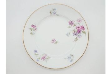 ビンテージ　フランス　PILLIVUYT(ピリヴィッツ)　MEHUN(メアン)　淡い色調で描かれた花のデザインが上品なプレート6枚セット(ピリヴュイ、花柄、フラワー、金彩、磁器、食器、皿、中皿、洋食器、ヴィンテージ)(R-078688)
