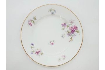 ビンテージ　フランス　PILLIVUYT(ピリヴィッツ)　MEHUN(メアン)　淡い色調で描かれた花のデザインが上品なプレート6枚セット(ピリヴュイ、花柄、フラワー、金彩、磁器、食器、皿、中皿、洋食器、ヴィンテージ)(R-078688)