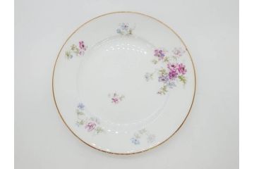 ビンテージ　フランス　PILLIVUYT(ピリヴィッツ)　MEHUN(メアン)　淡い色調で描かれた花のデザインが上品なプレート6枚セット(ピリヴュイ、花柄、フラワー、金彩、磁器、食器、皿、中皿、洋食器、ヴィンテージ)(R-078688)