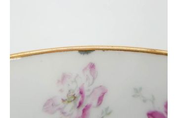 ビンテージ　フランス　PILLIVUYT(ピリヴィッツ)　MEHUN(メアン)　淡い色調で描かれた花のデザインが上品なプレート6枚セット(ピリヴュイ、花柄、フラワー、金彩、磁器、食器、皿、中皿、洋食器、ヴィンテージ)(R-078688)
