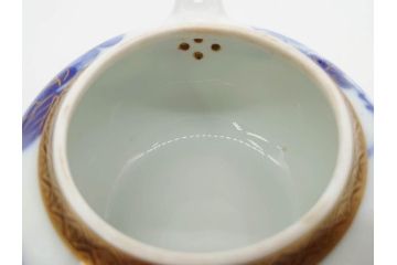 戦前　当時物　有田焼　オールド香蘭社　染付　上品な花柄が美しい茶器セット(急須、湯冷まし、湯飲み5客、朝顔、磁器、茶道具)(R-078689)