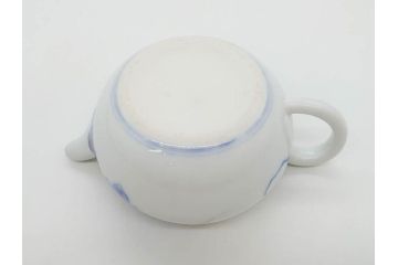 戦前　当時物　有田焼　オールド香蘭社　染付　上品な花柄が美しい茶器セット(急須、湯冷まし、湯飲み5客、朝顔、磁器、茶道具)(R-078689)