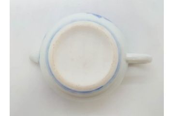 戦前　当時物　有田焼　オールド香蘭社　染付　上品な花柄が美しい茶器セット(急須、湯冷まし、湯飲み5客、朝顔、磁器、茶道具)(R-078689)