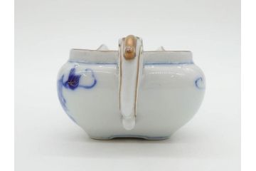 戦前　当時物　有田焼　オールド香蘭社　染付　上品な花柄が美しい茶器セット(急須、湯冷まし、湯飲み5客、朝顔、磁器、茶道具)(R-078689)