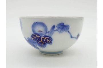 戦前　当時物　有田焼　オールド香蘭社　染付　上品な花柄が美しい茶器セット(急須、湯冷まし、湯飲み5客、朝顔、磁器、茶道具)(R-078689)