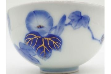 戦前　当時物　有田焼　オールド香蘭社　染付　上品な花柄が美しい茶器セット(急須、湯冷まし、湯飲み5客、朝顔、磁器、茶道具)(R-078689)