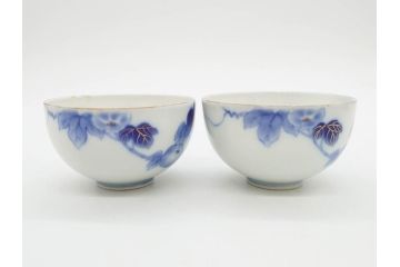 戦前　当時物　有田焼　オールド香蘭社　染付　上品な花柄が美しい茶器セット(急須、湯冷まし、湯飲み5客、朝顔、磁器、茶道具)(R-078689)