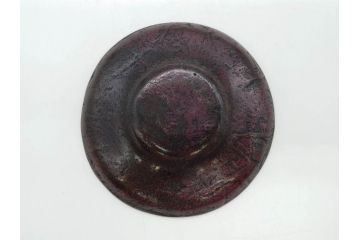 本間琢斎　斑紫銅　山水図　総重量約676g　和の味わいを感じる茶托5枚セット(五客揃、銅器、茶道具、煎茶道具、在銘有)(R-078690)