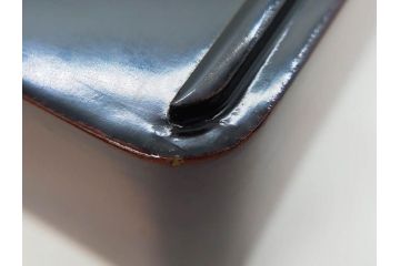 戦前　当時物　林九兵衛製　日本橋木屋本店　竹塗　四段　素材を生かしたデザインが魅力的な重箱(四段重箱、漆器、お重、共箱付き)(R-078691)
