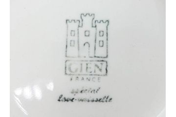 ビンテージ　フランス　GIEN(ジアン)　ブルーローズがエレガントなカップ&ソーサー6客セット(ヴィンテージ、C&S、磁器、バラ、薔薇、洋食器)(R-078692)