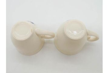 ビンテージ　フランス　GIEN(ジアン)　ブルーローズがエレガントなカップ&ソーサー6客セット(ヴィンテージ、C&S、磁器、バラ、薔薇、洋食器)(R-078692)