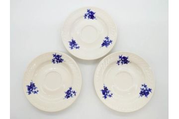 ビンテージ　フランス　GIEN(ジアン)　ブルーローズがエレガントなカップ&ソーサー6客セット(ヴィンテージ、C&S、磁器、バラ、薔薇、洋食器)(R-078692)