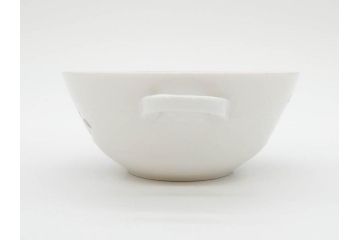 ドイツ　HUTSCHENREUTHER(フッチェンロイター)　ローズ　柔らかな色彩で描かれたバラのデザインが可愛らしいスープカップ&ソーサー6客セット(バラ、薔薇、ブルーローズ、ダブルハンドル、皿、プレート、洋食器)(R-078693)
