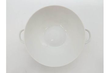 ドイツ　HUTSCHENREUTHER(フッチェンロイター)　ローズ　柔らかな色彩で描かれたバラのデザインが可愛らしいスープカップ&ソーサー6客セット(バラ、薔薇、ブルーローズ、ダブルハンドル、皿、プレート、洋食器)(R-078693)
