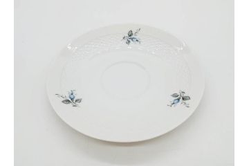 ドイツ　HUTSCHENREUTHER(フッチェンロイター)　ローズ　柔らかな色彩で描かれたバラのデザインが可愛らしいスープカップ&ソーサー6客セット(バラ、薔薇、ブルーローズ、ダブルハンドル、皿、プレート、洋食器)(R-078693)