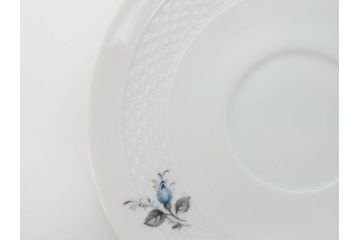 ドイツ　HUTSCHENREUTHER(フッチェンロイター)　ローズ　柔らかな色彩で描かれたバラのデザインが可愛らしいスープカップ&ソーサー6客セット(バラ、薔薇、ブルーローズ、ダブルハンドル、皿、プレート、洋食器)(R-078693)