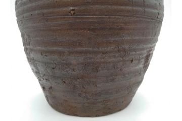 室町時代　古備前焼　波状文　高さ 約23cm　素朴な味わいがある壺(花生、花瓶、花器、花入れ、壷)(R-078695)