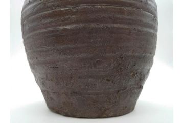 室町時代　古備前焼　波状文　高さ 約23cm　素朴な味わいがある壺(花生、花瓶、花器、花入れ、壷)(R-078695)