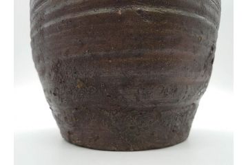 室町時代　古備前焼　波状文　高さ 約23cm　素朴な味わいがある壺(花生、花瓶、花器、花入れ、壷)(R-078695)