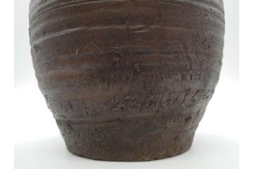 室町時代　古備前焼　波状文　高さ 約23cm　素朴な味わいがある壺(花生、花瓶、花器、花入れ、壷)(R-078695)