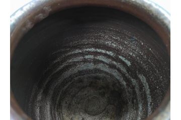 室町時代　古備前焼　波状文　高さ 約23cm　素朴な味わいがある壺(花生、花瓶、花器、花入れ、壷)(R-078695)