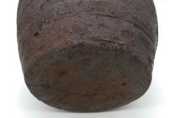 室町時代　古備前焼　波状文　高さ 約23cm　素朴な味わいがある壺(花生、花瓶、花器、花入れ、壷)(R-078695)